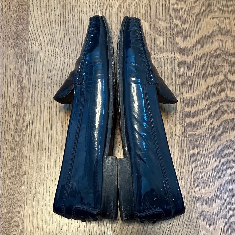Tod’s Blue Patent Leather Penny Driving Loafers - Picture 11 of 13